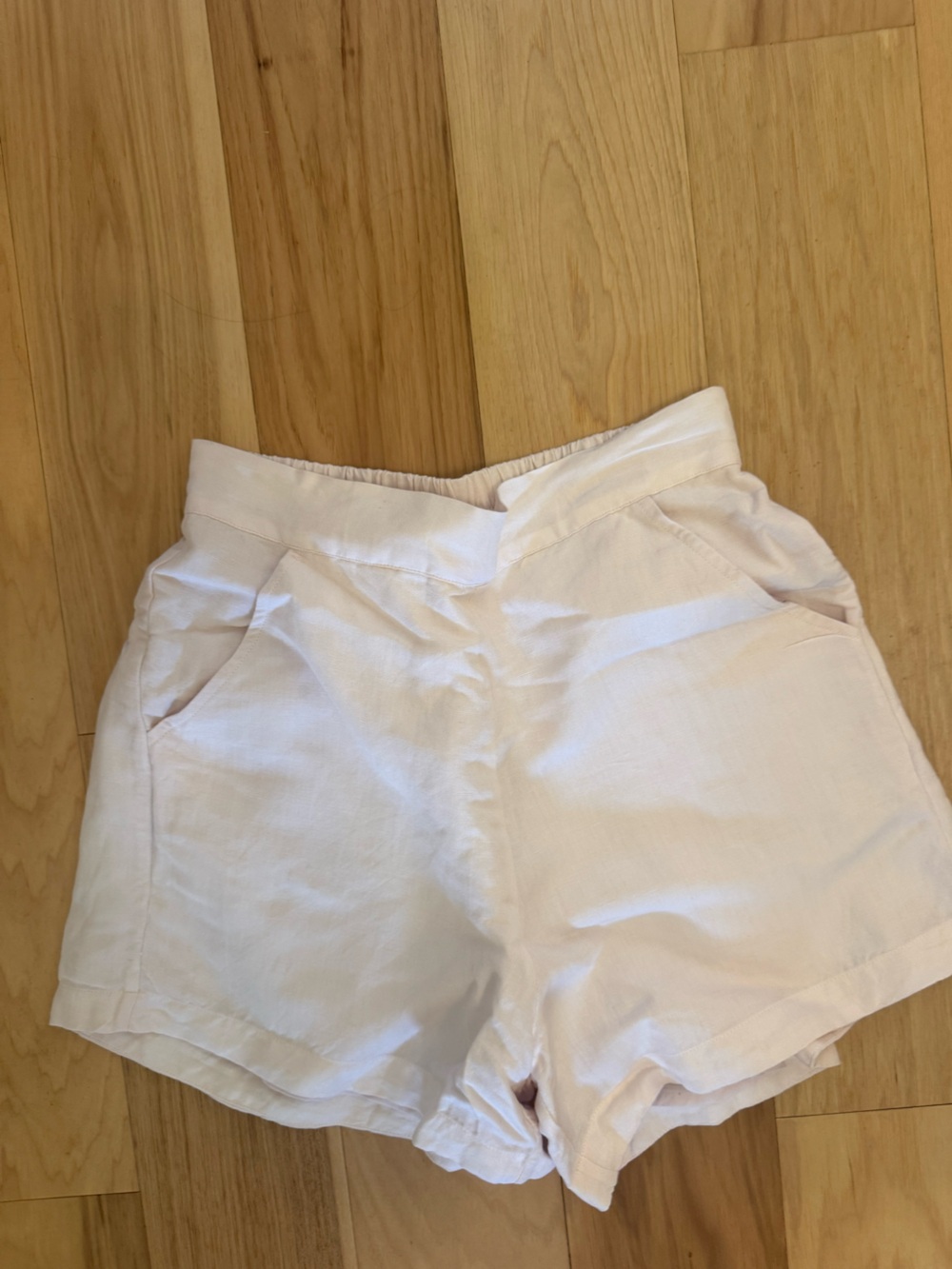 Julia Amory Linen Cabana Shorts in Petal Pink